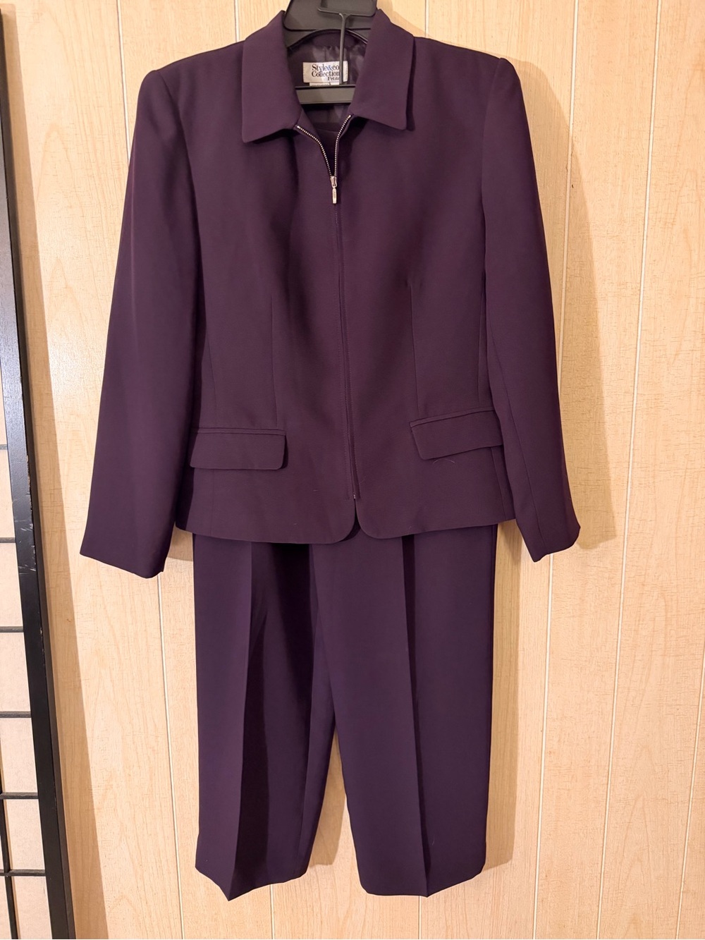 Style & Co. Women's Purple Blazer and Pants Suit Jacket Set - Picture 2 of 3